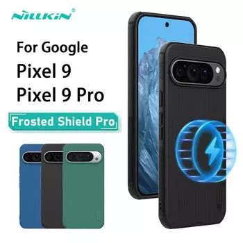 Чехол для телефона Google Pixel 9 Pro Nillkin Super Frosted Shield Pro, магнитный жесткий корпус из ПК + ТПУ, противоударная задняя крышка No Magnetic-Pixel 9/9 Pro чёрный