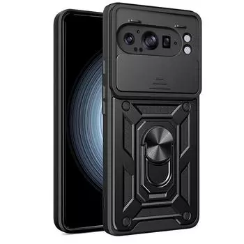 Чехол для телефона Google Pixel 9 Pro XL, Pixel 9 / 9 Pro 5G с выдвижной крышкой камеры, противоударный защитный бампер Google Pixel 9 Pro XL чёрный