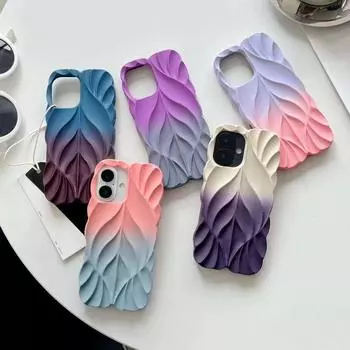 Чехол для телефона Gradient Leaf Model для iPhone16/16Promax/16Plus/16Pro/15/14/13, подарок на день рождения для девушки/парня iphone13