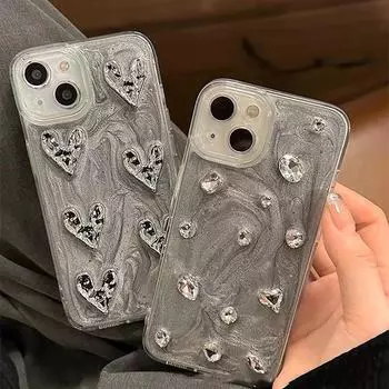 Чехол для телефона Graffiti Art 3D Love Heart Pearl для iPhone 14 13 12 11 Pro Max X XR XS Max 7 8Plus, защитный чехол из мягкого ТПУ For iPhone X