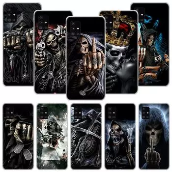 Чехол для телефона Grim Reaper с черепом и скелетом для Samsung Galaxy A12 A22 A32 A42 A52 A72 A51 A71 5G A41 A31 A21 A02S M12 M21 M31 M30S Fu Samsung A12 5G