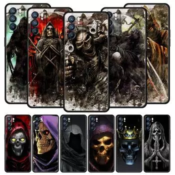 Чехол для телефона Grim Reaper Skull и Skeleton для Oppo Find X5 A54 A53 A52 A9 2020 A15 A95 A76 A74 A12 Reno7 SE Reno6 Pro Plus 5G Cover Oppo Reno7 5G
