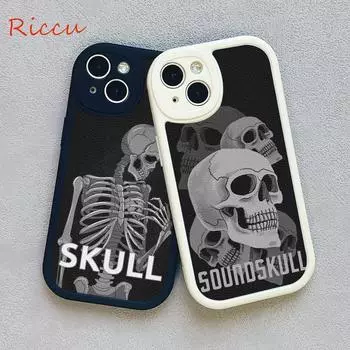 Чехол для телефона Grim Reaper Skull Skeleton Moblie для Iphone 15 promax 12 13 pro 14 Pro mini plus, защитные черные чехлы из овечьей кожи iphone 15 plus