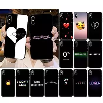 Чехол для телефона «Грустная депрессия» с черным словом «Сердце разбитое» для iPhone 14 13 12 11 Pro Max, чехол для iPhone XS MAX X XR SE2 8 7 Plus iPhone 7 8 SE