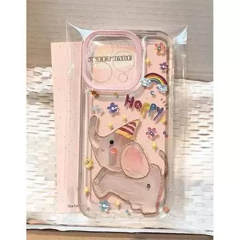 Чехол для телефона Happy Cute Baby Elephant для Apple 15promax - мягкий мультяшный силиконовый чехол для iPhone 15 Promax 14 13 12 11 Xs Xsmax для женщин Apple 15Promax