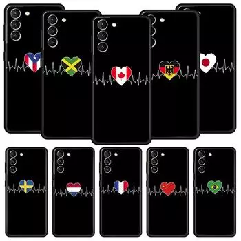Чехол для телефона Heartbeat Flag China Love Line для Samsung Galaxy S23 S22 S21 S20 FE Ultra 5G S10 S10E S9 S8 Plus 10 20, мягкий чехол Samsung S21Ultra
