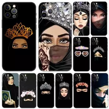 Чехол для телефона Hijab Face Muslim Islamic для iPhone 5 5s 2020se 6 6s 7 8 plus x 10 XR XS 11 12 13 mini pro MAX черная задняя крышка из ТПУ iphone 5 5S SE 2016
