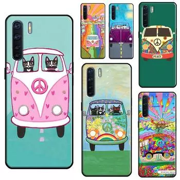 Чехол для телефона Hippy Peace Bus Cat для OPPO A15 A83 A91 A93 A1K A3S A5S A52 A72 A54 A74 A94 A31 A5 A9 A53S 2020 OPPO A1K