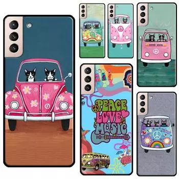 Чехол для телефона Hippy Peace Bus Cat для Samsung Galaxy S20 FE S21 S22 Note 20 Ultra Note 10 S8 S9 S10 Plus Galaxy S8
