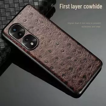 Чехол для телефона Honor 80 Series из натуральной кожи с рисунком под страуса — высококачественный защитный чехол для Honor 80, 80se и 80Pro. Honor 50 красный