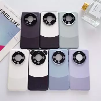 Чехол для телефона Huawei Mate60 Pro Panda из кожи: Полное покрытие, защита от падений, симпатичная и модная индивидуальность. MATE 60 белый/чёрный