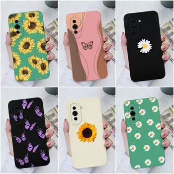 Чехол для телефона Huawei P30 P40 Lite Nova 6 7 8 9 10 11 Pro SE Daisy, мягкий жидкий силиконовый матовый противоударный чехол, защита камеры для бампера Huawei Huawei P40