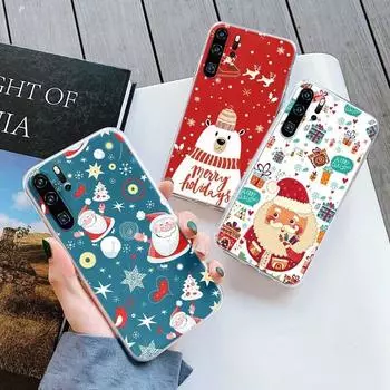 Чехол для телефона Huawei P30 Pro Lite с рождественским новогодним оленем, прозрачная задняя крышка, мягкий силиконовый чехол, милый чехол для Huawei P30, противоударные защитные сумки Huawei P30 Pro