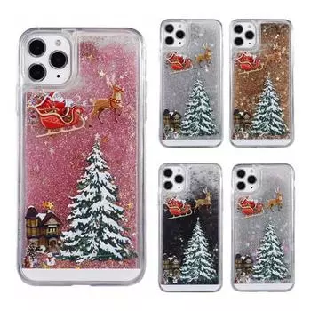 Чехол для телефона Идеально подходит к Рождеству Стили защиты от царапин Износостойкий чехол для телефона с защитой от падений Зыбучий песок для чехла iPhone14/14 Pro/14 for iPhone 14 Plus белый