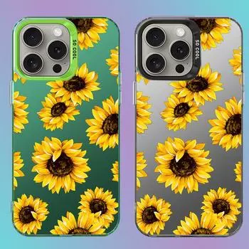 Чехол для телефона IMD Sunflower для iPhone 15 14 13 8 11 — цветочный дизайн, облегающий, защитный чехол iPhone 13