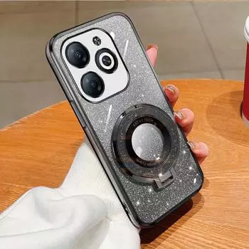 Чехол для телефона Infinix Hot 40 40i 30i 20 12 Play Note 30i VIP Note 30 Pro гальванический блестящий противоударный защитный чехол-бампер for Infinix Hot 40 Pro чёрный