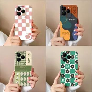 Чехол для телефона Infinix Zero 30 Hot 40 Note 40 Pro+ GT 20 Pro Itel RS4 4G Модный клетчатый узор Высококачественный силиконовый мягкий чехол с защитой от падения Роскошный чехол Infinix Zero 30 4G