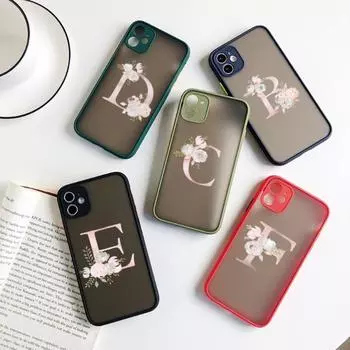 Чехол для телефона Initials Flower Design для iPhone 14 13 12 11 Mini Pro Max XS X Max XR 8 7 Plus SE 2022, цветной чехол для телефона iPhone 14