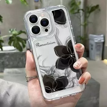 Чехол для телефона Ins Flower для iPhone 14 Pro Max, чехол для iPhone 13 11 12 15 Pro Max X XS Max XR 7 8 Plus SE, прозрачный защитный чехол For iPhone SE 2020