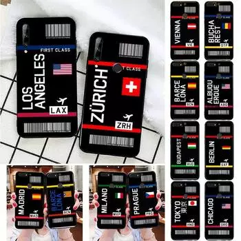 Чехол для телефона INS Light Ticket Airplane для Huawei Honor 7A 7C 8 8x9 10 20lite Fundas Coque для Honor 10i 20i Capa Honor10Lite