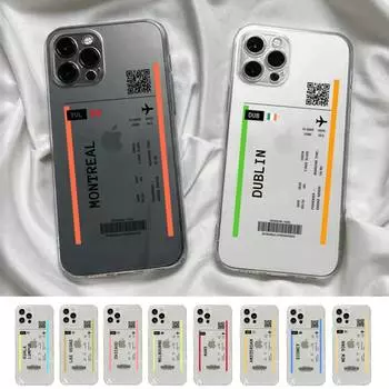 Чехол для телефона INS Light Ticket Airplane для iPhone 11 12 13 mini pro XS MAX 8 7 6 6S Plus X 5S SE 2020 XR, прозрачный чехол 6plus or 6s plus