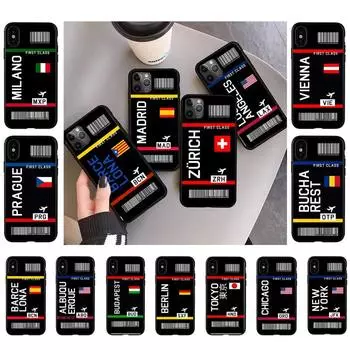 Чехол для телефона INS Light Ticket Airplane для iPhone 11 12 13 mini pro XS MAX 8 7 6 6S Plus X 5S SE 2020 XR iphone 5 5s SE