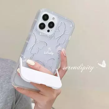 Чехол для телефона Ins Line с бабочкой для Iphone 11 12 Promax 13 Pro Max 8 7 Plus Xsmax X Xr, держатель-подставка, милая задняя крышка с рисунком из мультфильма For iphone 12pro