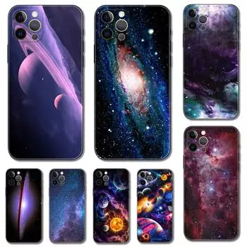Чехол для телефона Interstellar Purple Space Star для iPhone 5s 2020se 6s 7 8 plus x 10 XR XS 11 12 13 mini pro MAX, черная задняя крышка из ТПУ iphone 5 5S SE 2016