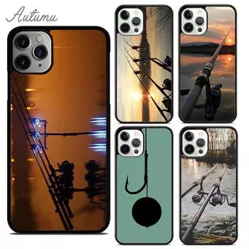 Чехол для телефона iPhone 11 12 13 14 Pro Max mini XR XS SE 2020 7 8 Plus Samsung Galaxy S21 S22 с удочками для ловли карпа iPhone 6plus