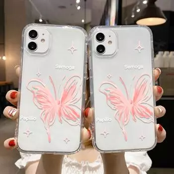 Чехол для телефона iPhone 11 13 12 14 15 Pro Max SE XR XS 6 7 8 Plus 12 13 mini Samsung A55 S24 S23 A54 A05S S22 A12 Redmi Note 11 10 13c 9A 10 poco c65 iPhone 11 розовый