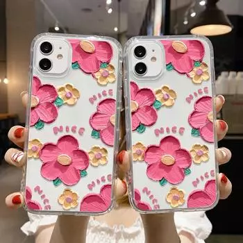 Чехол для телефона iPhone 11 13 12 14 15 Pro Max SE XR XS 6 7 8 Plus 12 13 mini Samsung A55 S24 S23 A54 A05S S22 A12 Redmi Note 11 10 13c 9A 10 poco c65 iPhone 11 розовый