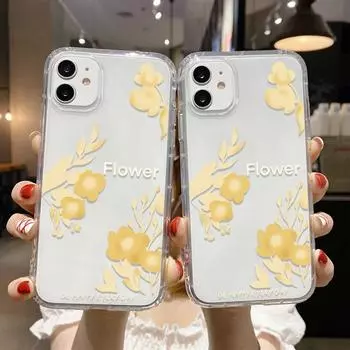 Чехол для телефона iPhone 11 13 12 14 15 Pro Max SE XR XS 6 7 8 Plus 12 13 mini Samsung A55 S24 S23 A54 A05S S22 A12 Redmi Note 11 10 13c 9A 10 poco c65 iPhone 11 жёлтый