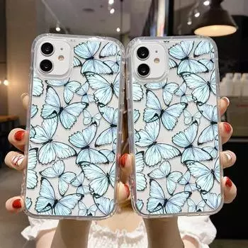 Чехол для телефона iPhone 11 13 12 14 15 Pro Max SE XR XS 6 7 8 Plus 12 13 mini Samsung A55 S24 S23 A54 A05S S22 A12 Redmi Note 11 10 13c 9A 10 poco c65 iPhone 11 синий