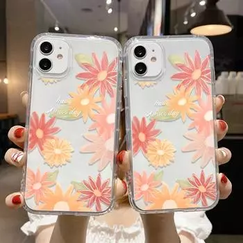 Чехол для телефона iPhone 11 13 12 14 15 Pro Max SE XR XS 6 7 8 Plus 12 13 mini Samsung A55 S24 S23 A54 A05S S22 A12 Redmi Note 11 10 13c 9A 10 poco c65 iPhone 11 оранжевый