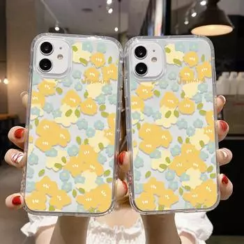 Чехол для телефона iPhone 11 13 12 14 15 Pro Max SE XR XS 6 7 8 Plus 12 13 mini Samsung A55 S24 S23 A54 A05S S22 A12 Redmi Note 11 10 13c 9A 10 poco c65 iPhone 11 жёлтый