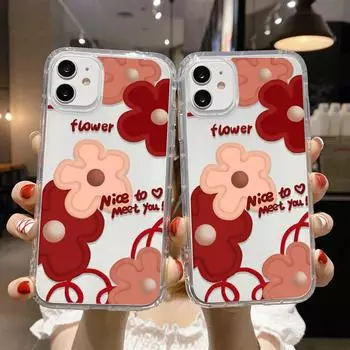 Чехол для телефона iPhone 11 13 12 14 15 Pro Max SE XR XS 6 7 8 Plus 12 13 mini Samsung A55 S24 S23 A54 A05S S22 A12 Redmi Note 11 10 13c 9A 10 poco c65 iPhone 11 красный