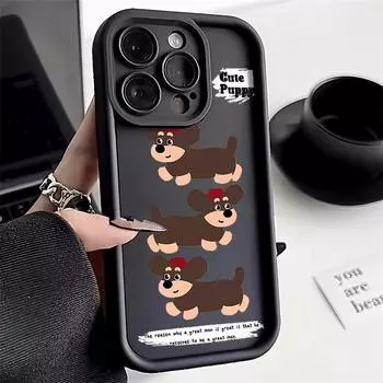 Чехол для телефона iPhone 11 13 12 14 15 16 Pro Max 7 8 Plus XR XS Max Samsung A55 S24 S23 A02S Redmi 9 13C 9A 10 A3 OPPO A15S A16 A17 A18 A38 A53 A54 A31 Xiaomi 11 Lite 4G кофейный