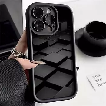 Чехол для телефона iPhone 11 13 12 14 15 16 Pro Max 7 8 Plus XR XS Max Samsung A55 S24 S23 A02S Redmi 9 13C 9A 10 A3 OPPO A15S A16 A17 A18 A38 A53 A54 A31 SamSung M40S чёрный