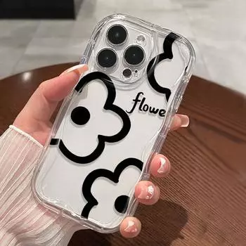 Чехол для телефона iPhone 11 13 12 14 15 16 XR XS Pro Max 7 8 Plus Samsung A55 A15 Redmi note 13 12 OPPO A18 A16 Vivo Y17S V27 Honor 9 10 Infinix 40 30 iPhone 15 белый