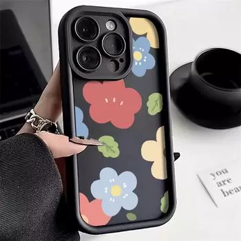 Чехол для телефона iPhone 11 13 12 14 15 16 Pro Max 7 8 Plus XR XS Max Samsung A55 S24 S23 A02S Redmi 9 13C 9A 10 A3 OPPO A15S A16 A17 A18 A38 A53 A54 A31 OPPO A60 4G чёрный