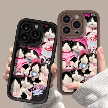 Чехол для телефона iPhone 11 13 12 14 15 16 Pro Max XR XS Samsung A15 A55 A05 Redmi 12 13C OPPO A16 A18 A60 Reno 11 Vivo Y17S Y12 infinix note 40 smart 8 iPhone 7&8 розовый