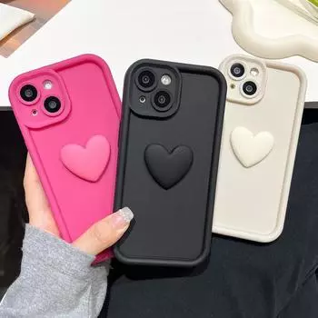 Чехол для телефона iPhone 11 13 16 Pro Max iPhone 14 15 Pro Max 12 13 Pro Max 16 Plus 7 8 Plus 13 Pro 14 Pro Samsung A55 S24 S23 A02S Redmi 9 13C 9A 10 A3 iPhone 7&8 яркий розовый