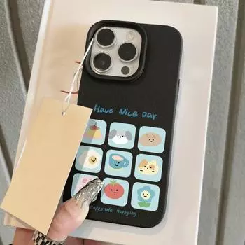 Чехол для телефона iPhone 11 13, чехол для iPhone 12 14 15 16 Pro Max 12 Pro 15 Plus, кожаный, окрашенный, водонепроницаемый, устойчивый к падениям и износу, мультяшный iPhone 16 Pro Max розовый