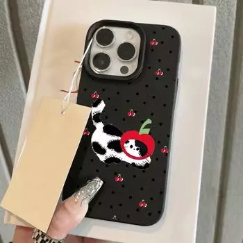 Чехол для телефона iPhone 11 13, чехол для iPhone 12 14 15 16 Pro Max 12 Pro 15 Plus, кожаный, окрашенный, водонепроницаемый, устойчивый к падениям и износу, мультяшный iPhone 16 Pro Max розовый