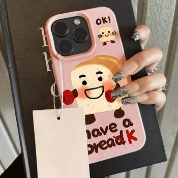 Чехол для телефона iPhone 11 13, чехол для iPhone 12 14 15 16 Pro Max 12 Pro 15 Plus, кожаный, окрашенный, водонепроницаемый, устойчивый к падениям и износу, мультяшный iPhone 16 Pro Max розовый