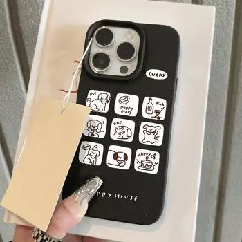 Чехол для телефона iPhone 11 13, чехол для iPhone 12 14 15 16 Pro Max 12 Pro 15 Plus, кожаный, окрашенный, водонепроницаемый, устойчивый к падениям и износу, мультяшный iPhone 16 Pro Max розовый