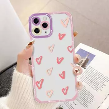 Чехол для телефона iPhone 11 13 XR 15 14 Pro Max iPhone 12 16 7 8 Plus XS Max Samsung A15 A55 A05 A54 Redmi 12 13C Note 13 9 10 OPPO A16 A18 Vivo Y17S Y12 iPhone 11 розовый