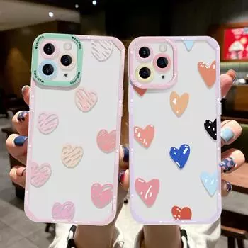 Чехол для телефона iPhone 11 13 XR 15 14 Pro Max iPhone 12 16 7 8 Plus XS Max Samsung A15 A55 A05 A54 Redmi 12 13C Note 13 9 10 OPPO A16 A18 Vivo Y17S Y12 iPhone 11 розовый