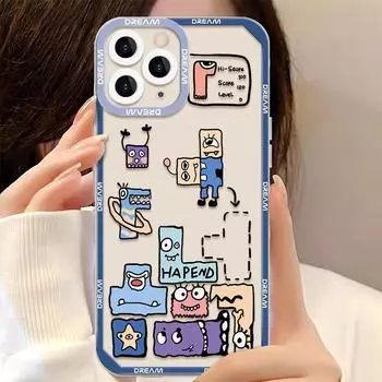 Чехол для телефона iPhone 11 13 XR 15 14 Pro Max iPhone 12 16 7 8 Plus XS Max Samsung A15 A55 A05 A54 Redmi 12 13C Note 13 9 10 OPPO A16 A18 Vivo Y17S Y12 iPhone 11 синий