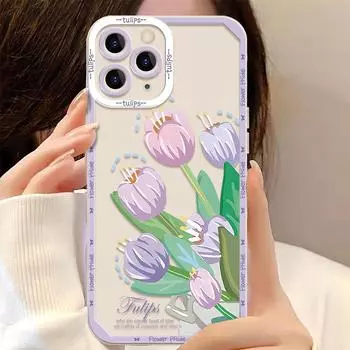 Чехол для телефона iPhone 11 13 XR 15 14 Pro Max iPhone 12 16 7 8 Plus XS Max Samsung A15 A55 A05 A54 Redmi 12 13C Note 13 9 10 OPPO A16 A18 Vivo Y17S Y12 iPhone 11 фиолетовый